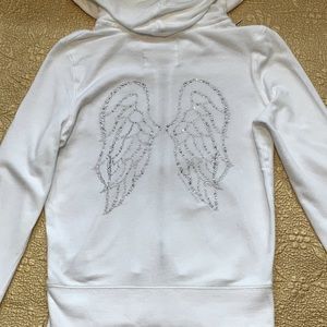 Victoria’s Secret Supermodel Essentials Angel Wings White Zip Up Sweatshirt